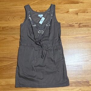 Ann Taylor Loft -  Chocolate Embroidered Mini Dress